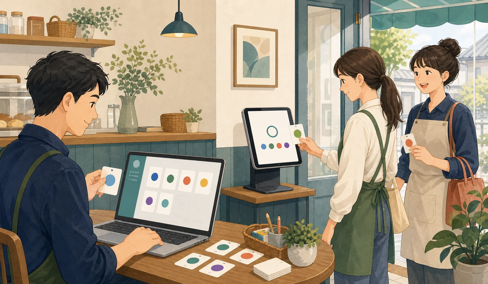 Webタイムカード導入の初月ステップを示す図解